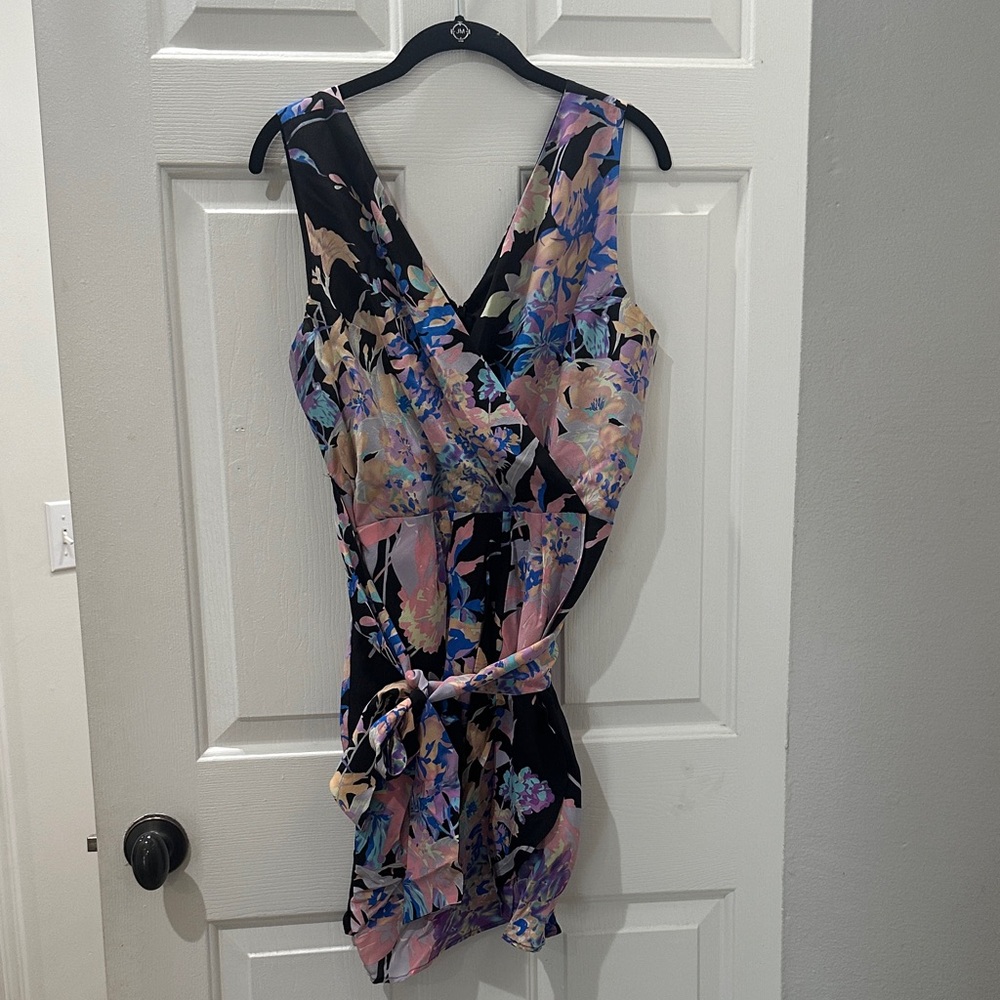 Yumi Kim Asymmetrical Floral Dress - Black and Multicolor